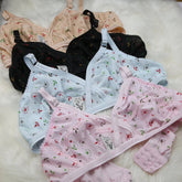 4-Piece Summer Fabric Printed Bra Set